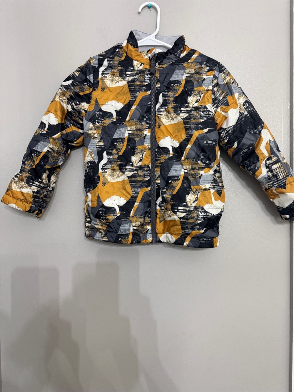 Kids' Insulated Yellow & Gray Puffer Jacket